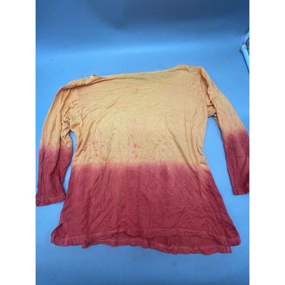 chelsea z mid sleeve tee shirt tie die orange red viscose made India medium READ - Picture 5 of 7